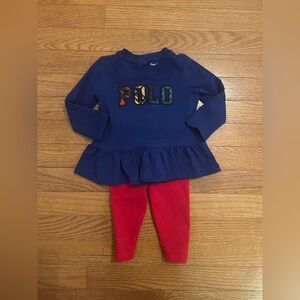 Ralph Lauren Polo Blue and Red Infant Outfit 9 Months